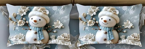 7D Snowman Design Bedcover And 2 Pillow Covers (90 X 100 Inch) - EKBB0079