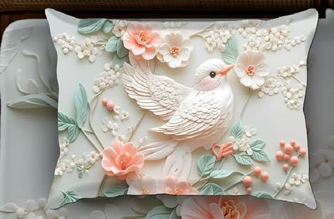 7D Bird Floral Design Bedcover And 2 Pillow Covers (90 X 100 Inch) - EKBB0081