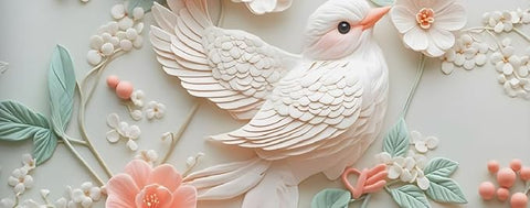 7D Bird Floral Design Bedcover And 2 Pillow Covers (90 X 100 Inch) - EKBB0081