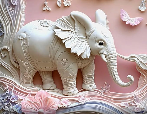 7D Elephant Design Bedcover And 2 Pillow Covers (90 X 100 Inch) - EKBB0085