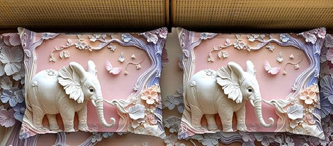 7D Elephant Design Bedcover And 2 Pillow Covers (90 X 100 Inch) - EKBB0085