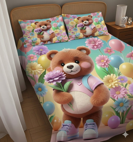 7D Panda Theme Design Bedcover And 2 Pillow Covers (90 X 100 Inch) - EKBB0090