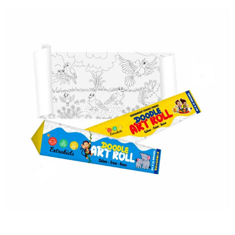 Extrokids Reuseable Bird Friends Doodle Art Roll - EKC2171