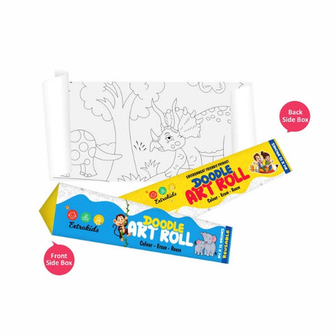 Extrokids Reuseable Jurassic Dinosurs Doodle Art Roll - EKC2174