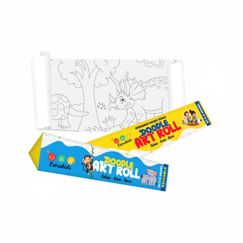 Extrokids Reuseable Jurassic Dinosurs Doodle Art Roll - EKC2174