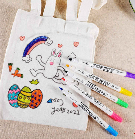 Fabric T-Shirt Marker Brush Fine Dual Tips 12 Color - EKC2220