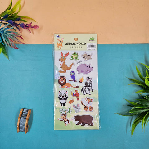 Animal World Stickers 1 Random Design Will be shipped - EKC2217