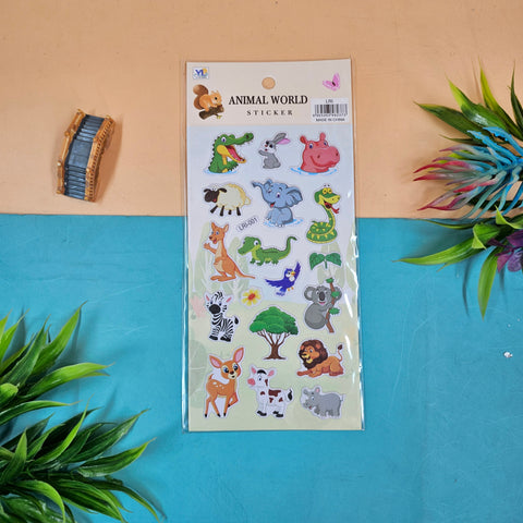 Animal World Stickers 1 Random Design Will be shipped - EKC2217