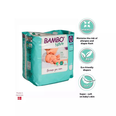 Bamboo Nature Diaper For Boys And Girls Pack Of 30 Size - S - EKJB0001