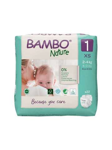 Bamboo Nature Diaper For Boys And Girls Pack Of 22 Size - Xs - EKJB0002