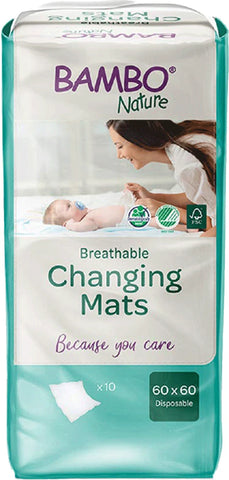 Bamboo Nature Breathble Changing Mats With Pack Of 10 - EKJB0008