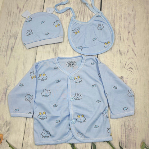 0-6 Dress Cap Bib Set For Just Born 1 Pcs Pandom Design Will Be Shipped - EKJB0019