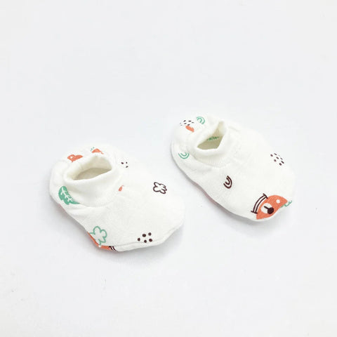 Muslin New Born Baby Set Of 2 Hand Mittens, 2 Leg Warmers, 1 Matching Cap - EKJB0026