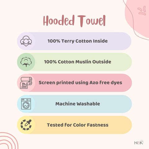 Muslin Hooded Towel 1 Pcs - EKJB0028