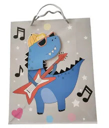3D Return Gift Paper Bag Dino Theme Blue Dino - EKRG0023 - 2