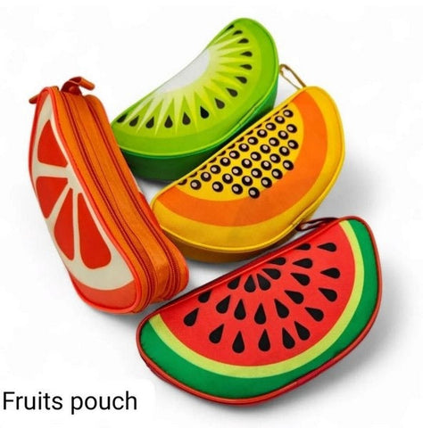 Kids Pencile Pouch Fruits Theme 1Pc Random Design Will Be Shipped - EKSS0185