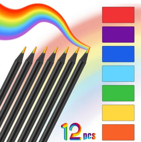 Wooden 12Pc Rainbow Color Pencil - EKSS0188