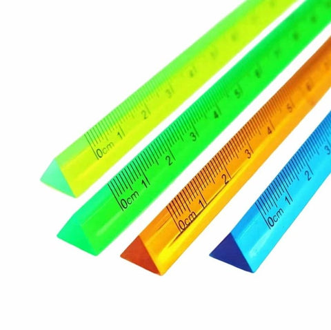 Crystal Clear Triangular Pyramid Scale Measuring Tool 15 Cm Random Colour - EKSS0198