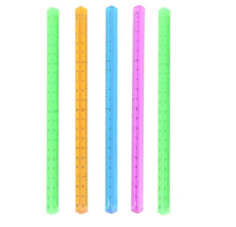 Crystal Clear Triangular Pyramid Scale Measuring Tool 15 Cm Random Colour - EKSS0198