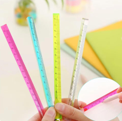 Crystal Clear Triangular Pyramid Scale Measuring Tool 15 Cm Random Colour - EKSS0198