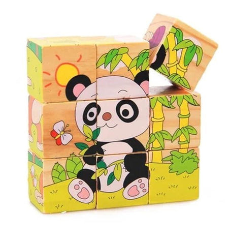 9-Piece Wooden Cube Puzzle (One Random Design Shipped)