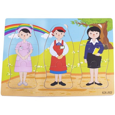 Wooden Girl Community helper  puzzle board - EKT2234