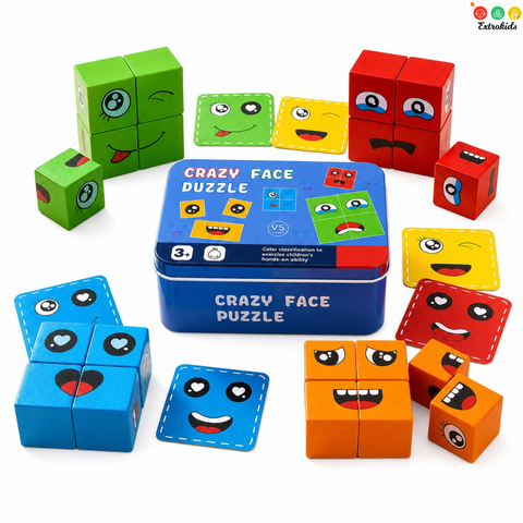 Face Change Wooden Rubik's Cube with Box | Builds Motor Skills