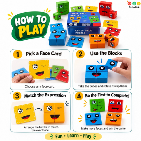 Face Change Wooden Rubik's Cube with Box | Builds Motor Skills