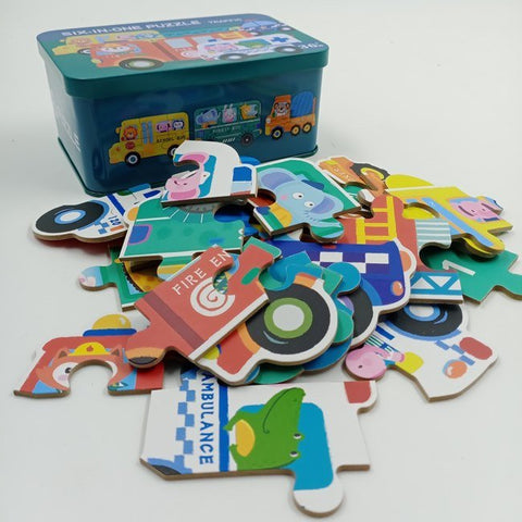 Wooden 6 in one puzzle Traffic - EKT2496