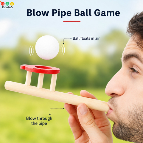 Blow Pipe Ball Game | Fun Breathing Exercise for Kids (One Random Design Shipped)