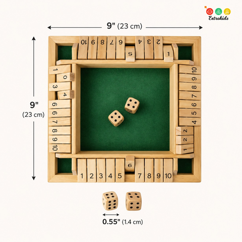 Wooden 4-Player Shut the Box | Classic Friends & Family Game