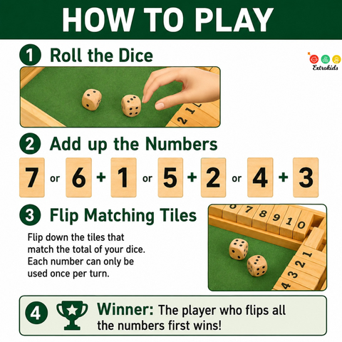 Wooden 4-Player Shut the Box | Classic Friends & Family Game