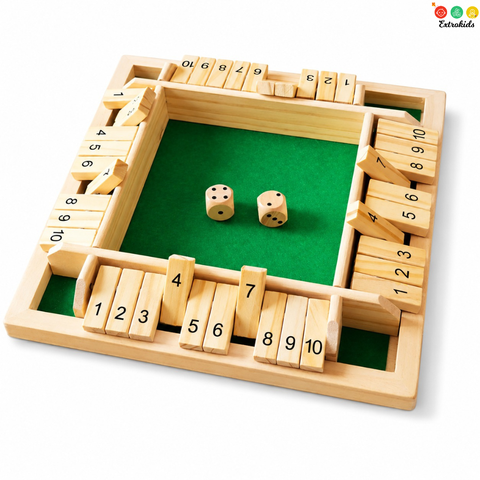 Wooden 4-Player Shut the Box | Classic Friends & Family Game