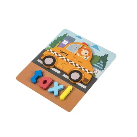 Wooden Zigsaw Puzzle Taxi - EKT2626