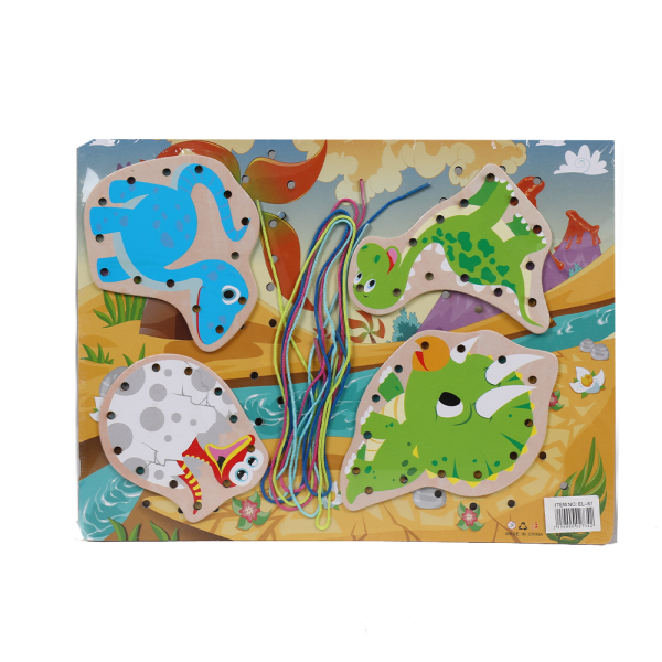 Wooden Lacing Board  Dinosaur - EKT2635