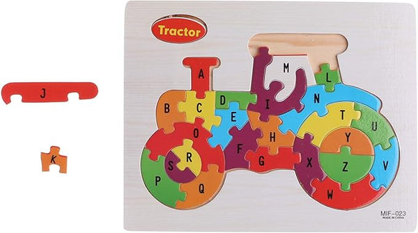 Wooden Jigsaw Puzzle With Name Board Tractor - EKT2903