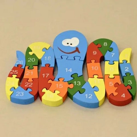 Wooden alphabet and number Chunky Jigsaw puzzles Octopus - EKT2979