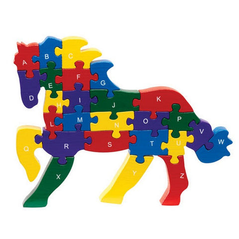 Wooden alphabet and number Chunky Jigsaw puzzles Horse - EKT2983