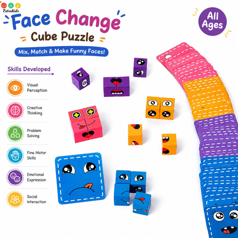 Face Change Wooden Rubik's Cube | Builds Motor Skills