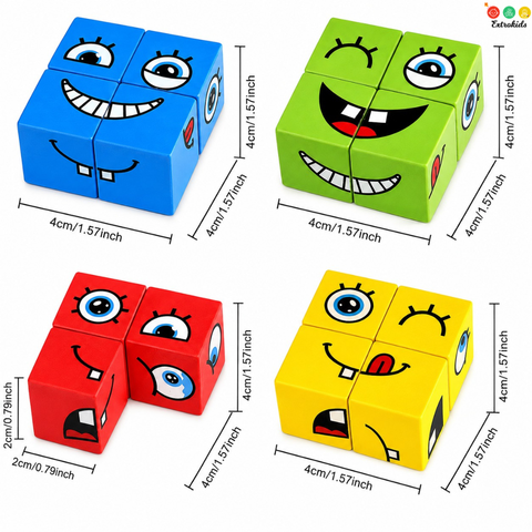 Face Change Wooden Rubik's Cube | Builds Motor Skills