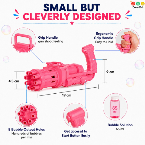 Bubble Gun | Fun Bubble Shooter for Outdoor Play (One Random Color Shipped)