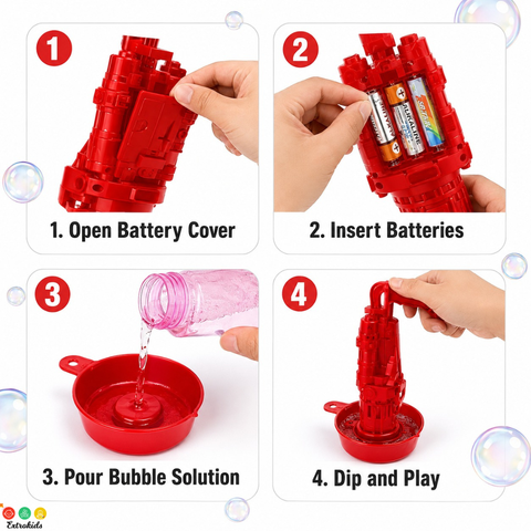 Bubble Gun | Fun Bubble Shooter for Outdoor Play (One Random Color Shipped)
