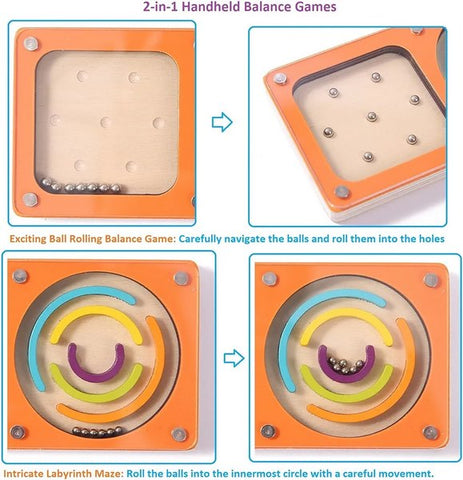 Wooden Pin Ball Game Small 1Pc Random Design Will Be Shipped - EKT3220