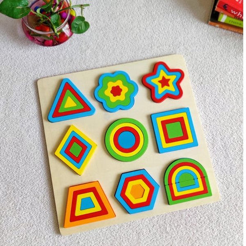 Wooden 3d Colourful Geometric Puzzle 1pcs Random Design Will Be Shipped - EKT3222