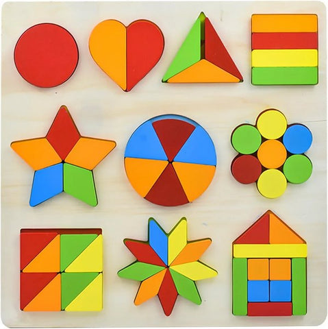 Wooden 3D Colourful Puzzle | Engaging Activity Toy (One Random Design Shipped)