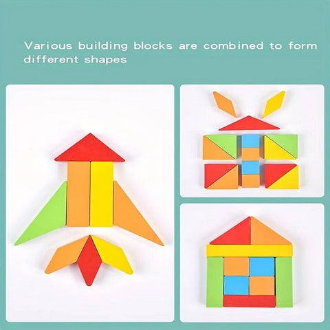 Wooden 3d Colourful Geometric Puzzle 1pcs Random Design Will Be Shipped - EKT3222