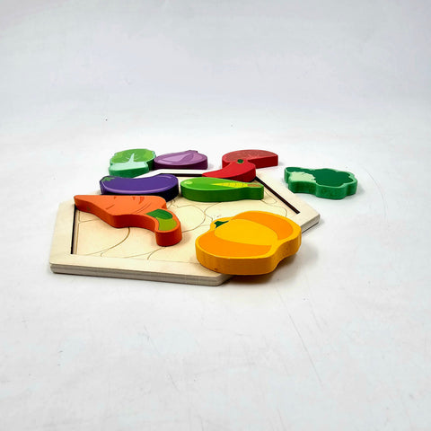 Wooden Hexagon Shape Vegetable Stacking Puzzle - EKT3223