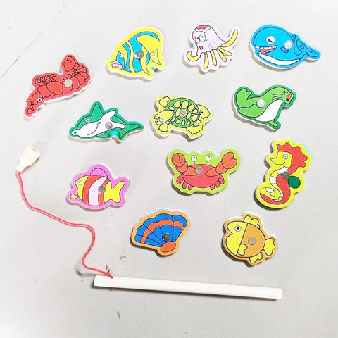 Wooden Sea Animals Fishing With Sealed Cover Random Design Will Be Shipped - EKT3236