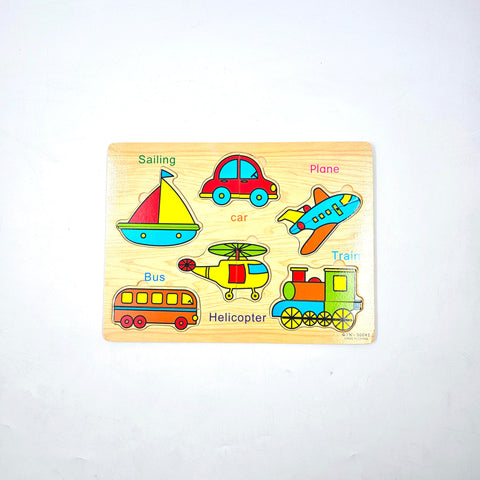 Wooden 2 Pc Transport Matching Puzzle - EKT3238