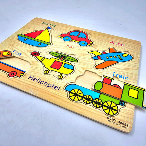 Wooden 2 Pc Transport Matching Puzzle - EKT3238